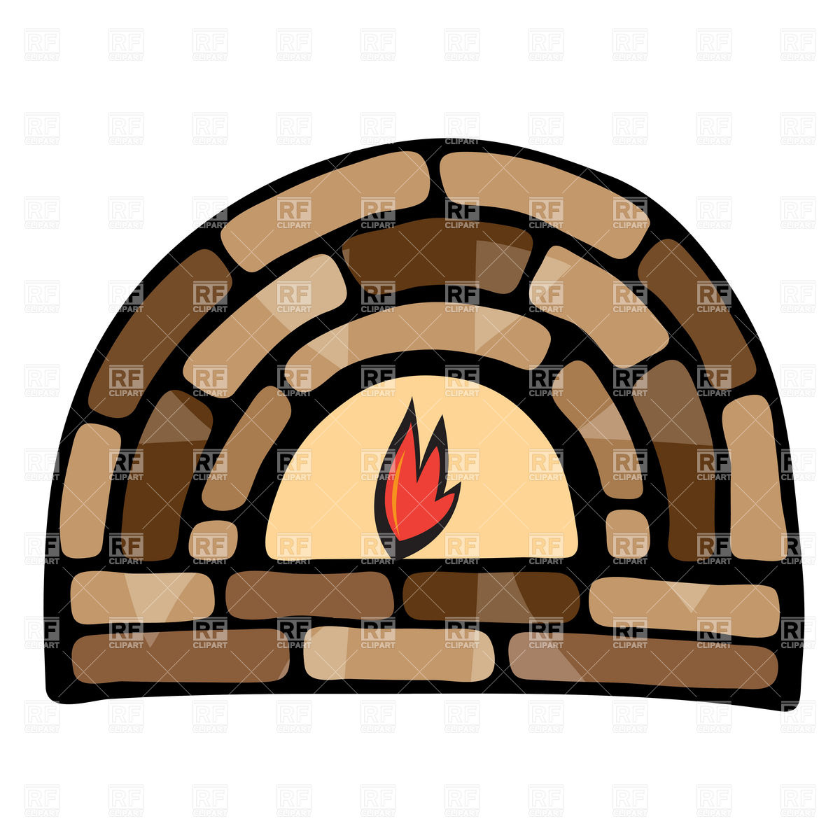 1200x1200 Symbolic Stone Fireplace Royalty Free Vector Clip Art Image
