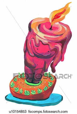 318x470 Drawing Of Painting, Watercolor, Birthday, Candle, Fire U10154853