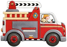 236x168 Cartoon Clip Art Firetruck Emergency Vehicle Truck Acrylic Cut
