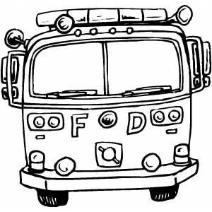 Firetruck Clipart Black And White