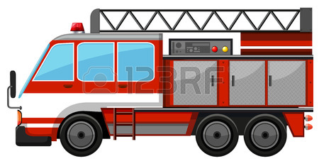 450x227 Fire Scene With Fire Truck Illustration Royalty Free Cliparts