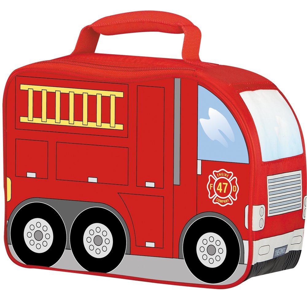 1000x1000 Thermos Insulated Soft School Food Lunch Box Kit Fire Truck Kids