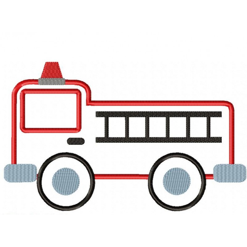 800x800 Fire Truck Applique Design