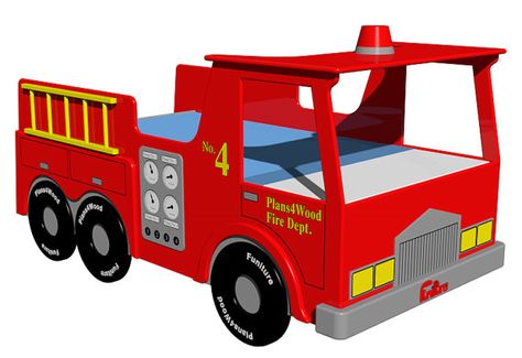 474x325 Digital Download Fire Truck (Twin Size) Bed Woodworking Plan
