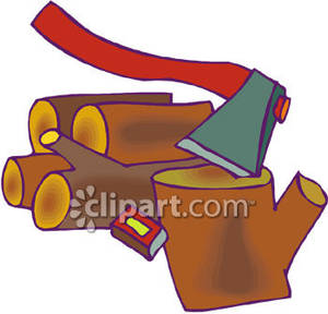 300x288 Wood Ax And Some Firewood Royalty Free Clipart Picture