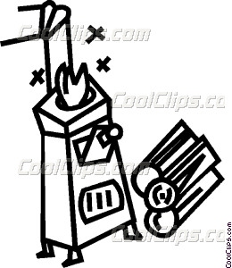260x300 Wood Stove With Firewood Vector Clip Art