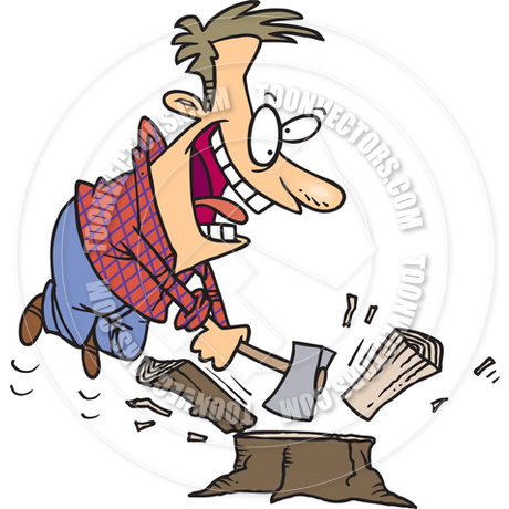 460x460 Cartoon Man Chopping Firewood By Ron Leishman Toon Vectors Eps