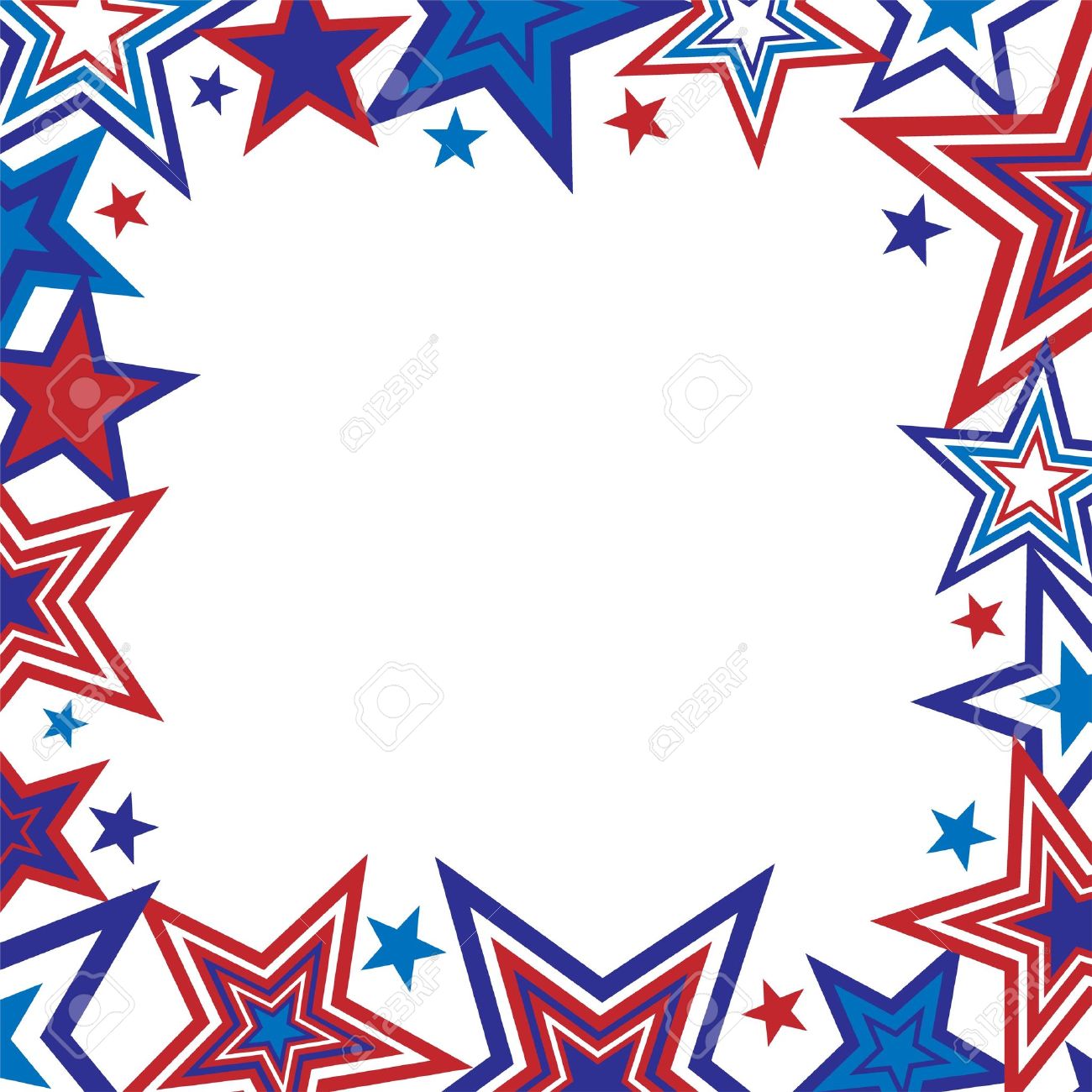 1300x1300 Red White And Blue Fireworks Border