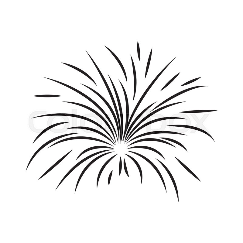 800x800 Fireworks Burst Effect Decoration Icon Over White Background