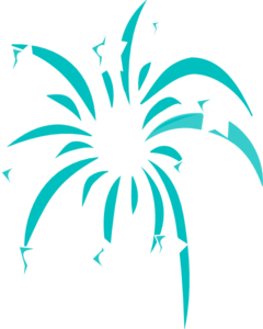 240x300 Teal Fireworks Clip Art