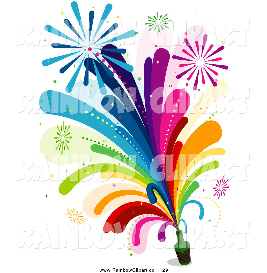 1024x1044 Vector Clip Art Of A Beautiful Colorful Rainbow Fireworks Bursting