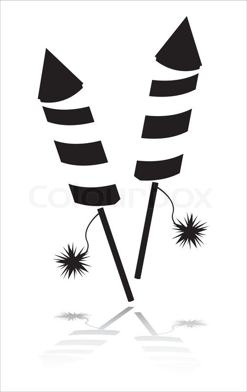 505x800 Vector Black And White Fireworks Background Stock Vector Colourbox