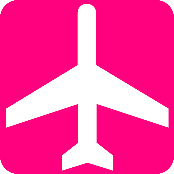 600x600 White Aeroplane With Pink Background Clip Art