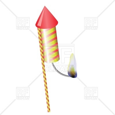 400x400 Firework Rocket On A White Background Royalty Free Vector Clip Art