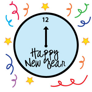 300x300 New Year Clipart Clock