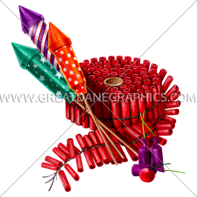 385x385 Bunch Of Fireworks Production Ready Artwork For T Shirt Printing