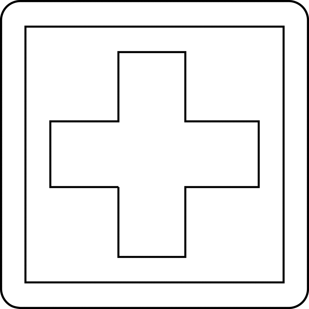 1024x1024 First Aid Clipart Black And White Danasrhj Top 3 Image