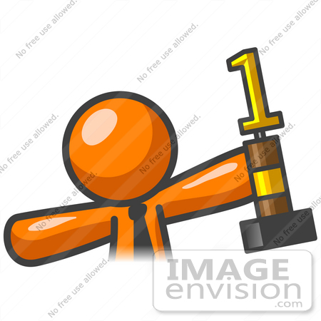 450x450 Clip Art Graphic Of An Orange Guy Character In A Business Tie