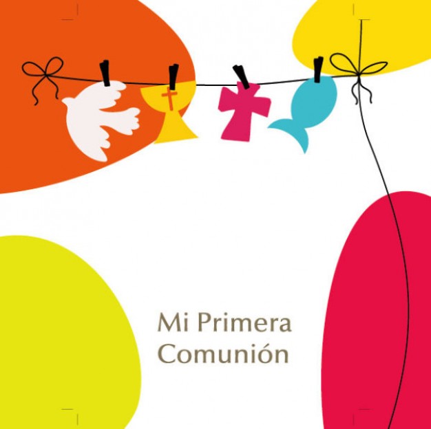 626x624 First Comunion Card Illustration Vector