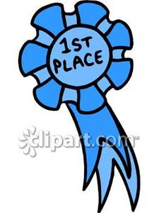 225x300 First Place Blue Ribbon Royalty Free Clipart Picture