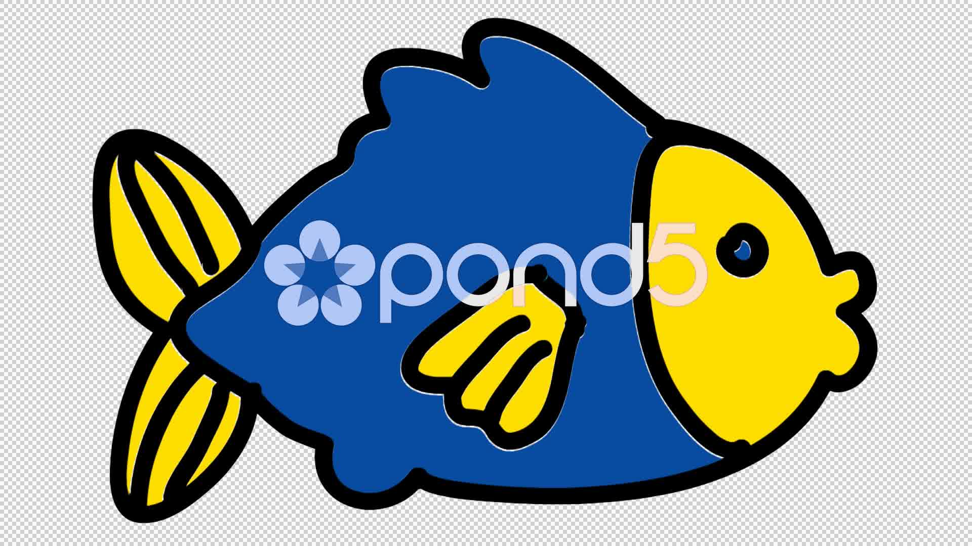 1920x1080 Video Fish Line Drawing Illustration Animation With Transparent