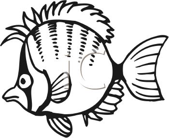 350x285 Black And White Cartoon Punk Fish
