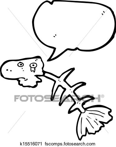 373x470 Clipart Of Old Fish Bones Cartoon K15516071
