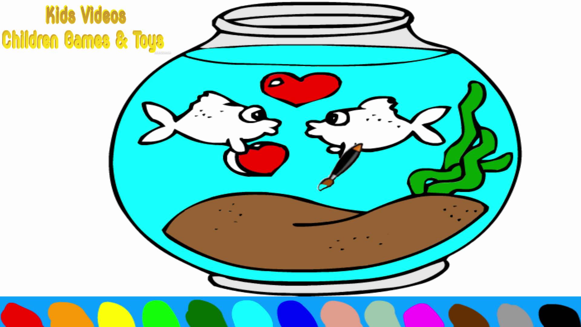 1920x1080 Fish Bowl Coloring Pages For Kids