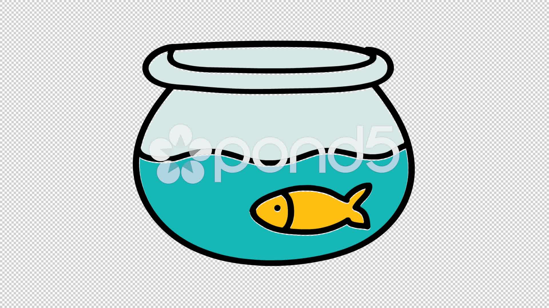 1920x1080 Fish Bowl Hand Drawn Icon Animation With Transparent Background