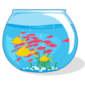 280x280 Fish In Aquarium Bowl Clipart