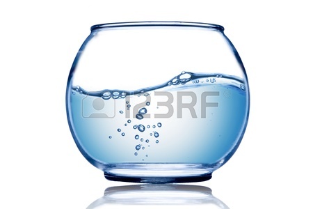 450x300 Water Wave And Water Bubble Inside The Fish Bowl Stock Photo
