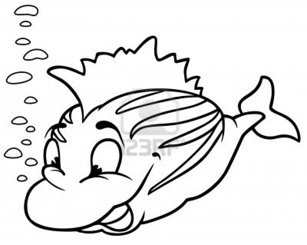 1200x957 Fish Cartoon Black And White