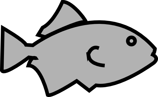 600x369 Fish Outline Grey Clip Art