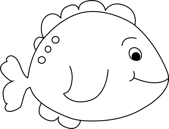 550x420 Black And White Little Fish Clip Art