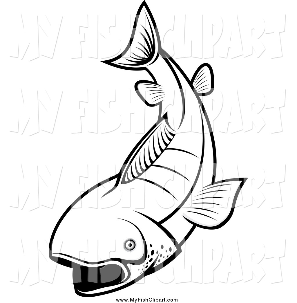 1024x1044 Clip Art Of A Black And White Fish By Vector Tradition Sm