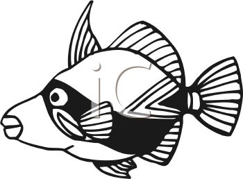 350x258 Black And White Cartoon Bandit Fish