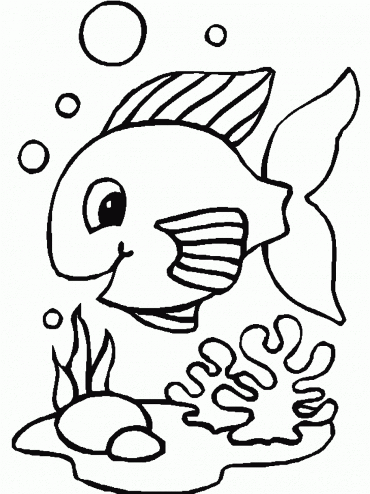 728x971 Animals ~ Simple Fish Drawing For Kids Clip Art Puffer Coloring