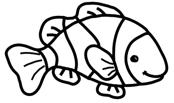 600x355 Clown Fish Coloring Page