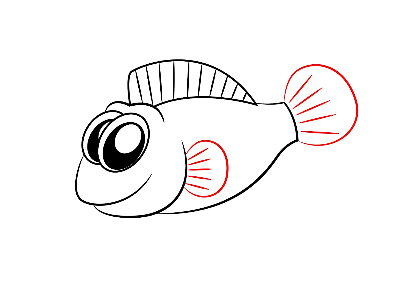 1600x1130 Cartoon Fish Drawings How To Draw A Cartoon Fish