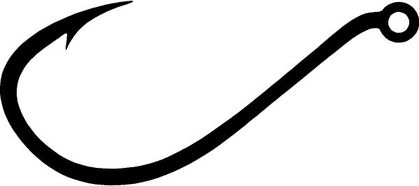 600x267 Fish Hook Clipart Black And White