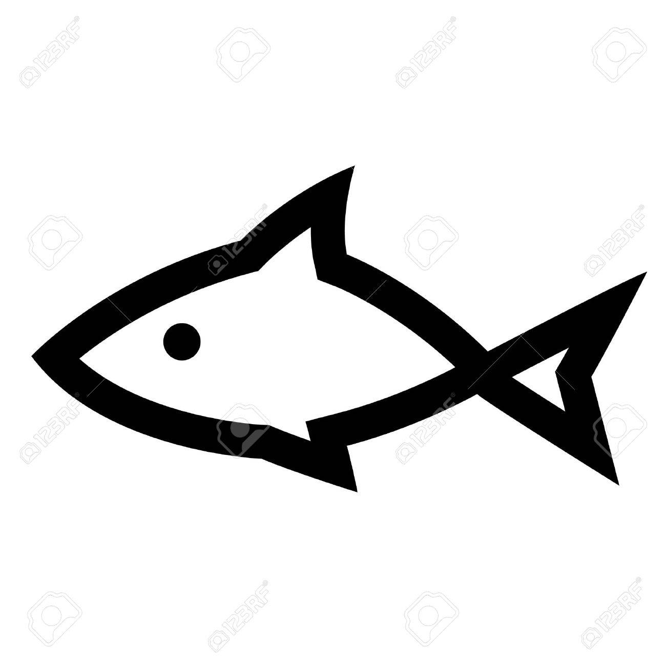 1300x1300 Illustration Of Black Fish Icon Isolated On A White Background