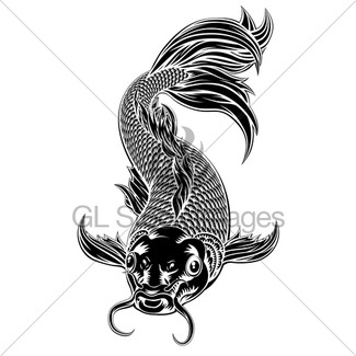 325x325 Koi Carp Black And White Fish Gl Stock Images