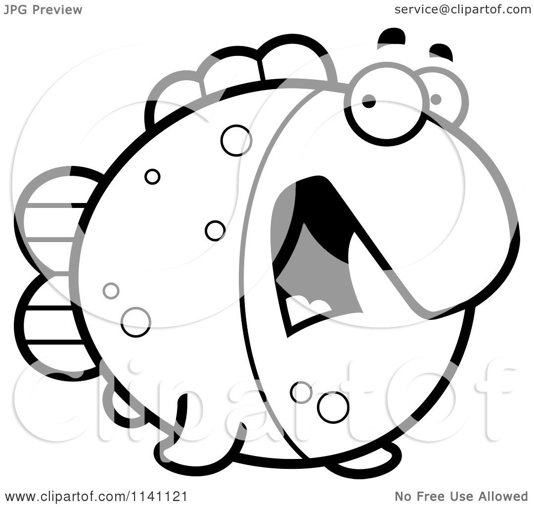 1080x1024 Cartoon Clipart Of A Black And White Scared Fish