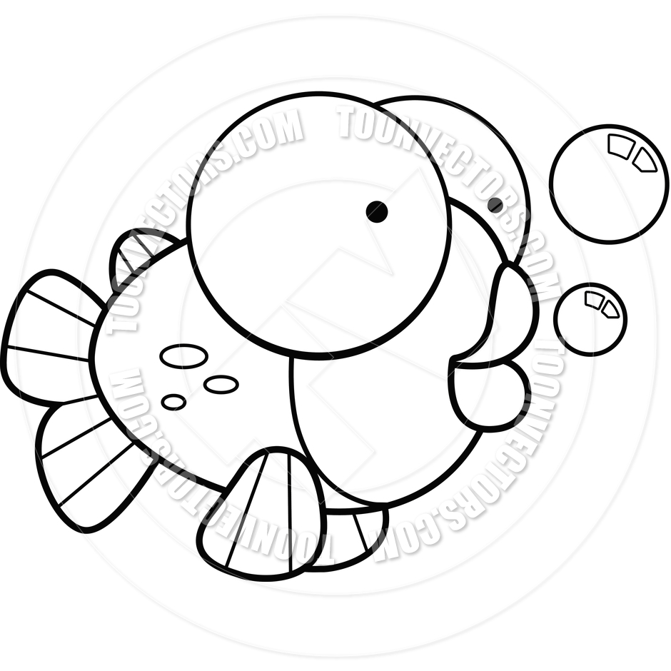 940x940 Cartoon Fish (Black And White Line Art) By Cory Thoman Toon