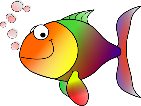 600x449 Bubbling Cartoon Fish Clip Art