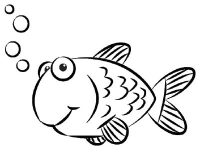400x302 Drawn Goldfish Fish Line