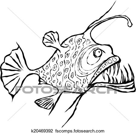 450x445 Clipart Of Angler Fish Design Element K20469392