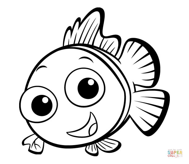 612x529 Rainbow Fish, Crawfish And Small Fish Coloring Page Free