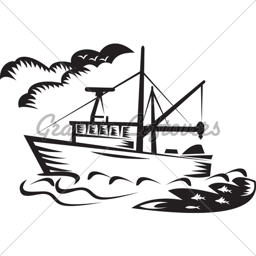 500x500 Boat Clipart Line Drawing