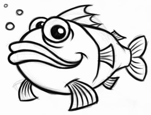 500x383 Cartoon Drawings Of Fish